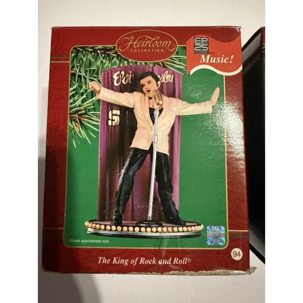 Elvis Presley Heirloom Collection Musical Christmas Ornaments Lot of 2